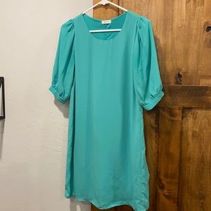 Everly teal shift dress, size S